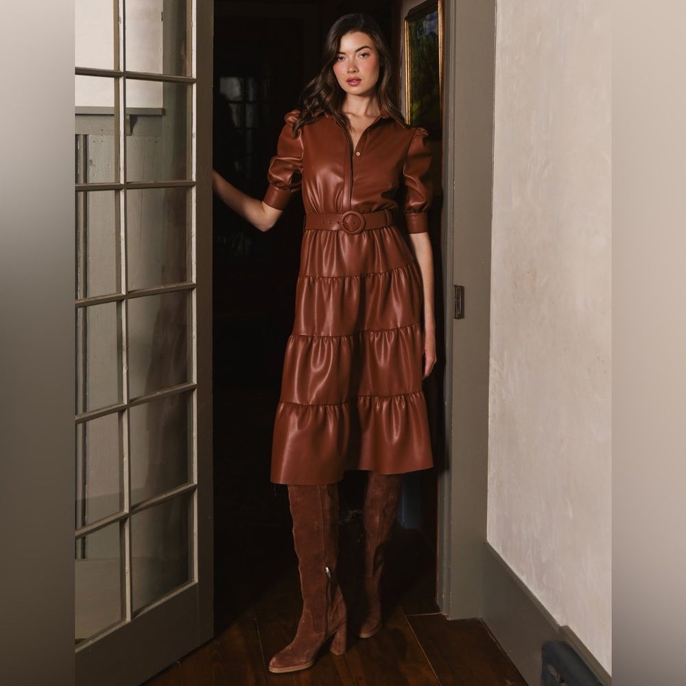 Hutch Darci Short Sleeved Belted Midi Dress - Picture 6 of 9